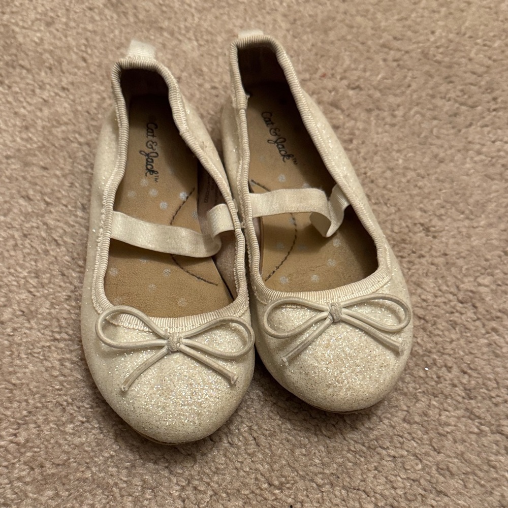 Cat & Jack Sparkly Cream Dress Shoes